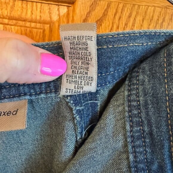 i.e. Relaxed Women's Size 8 Blue Denim Maxi Skirt with Pockets & Slit - Picture 7 of 7